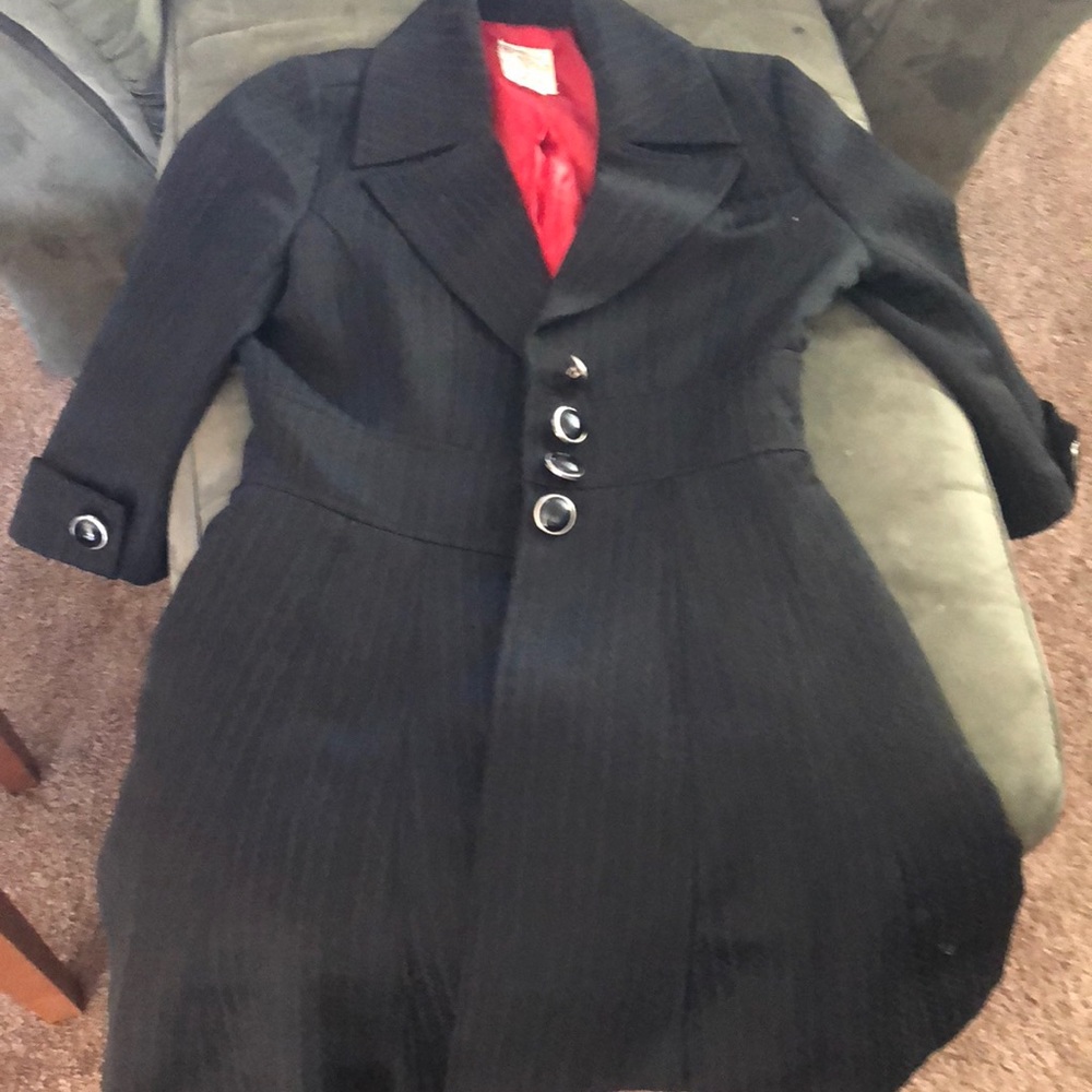 Black bottom flare out coat